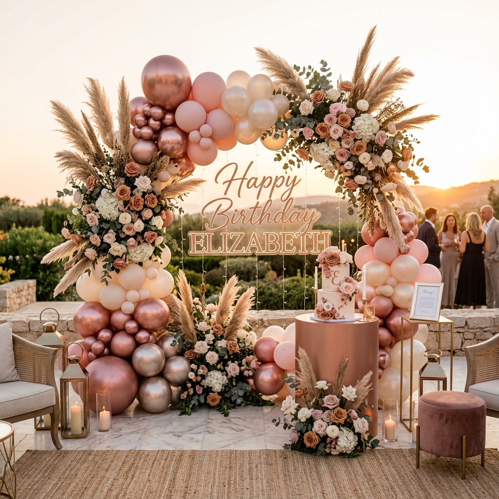 Chic Birthday Backdrop